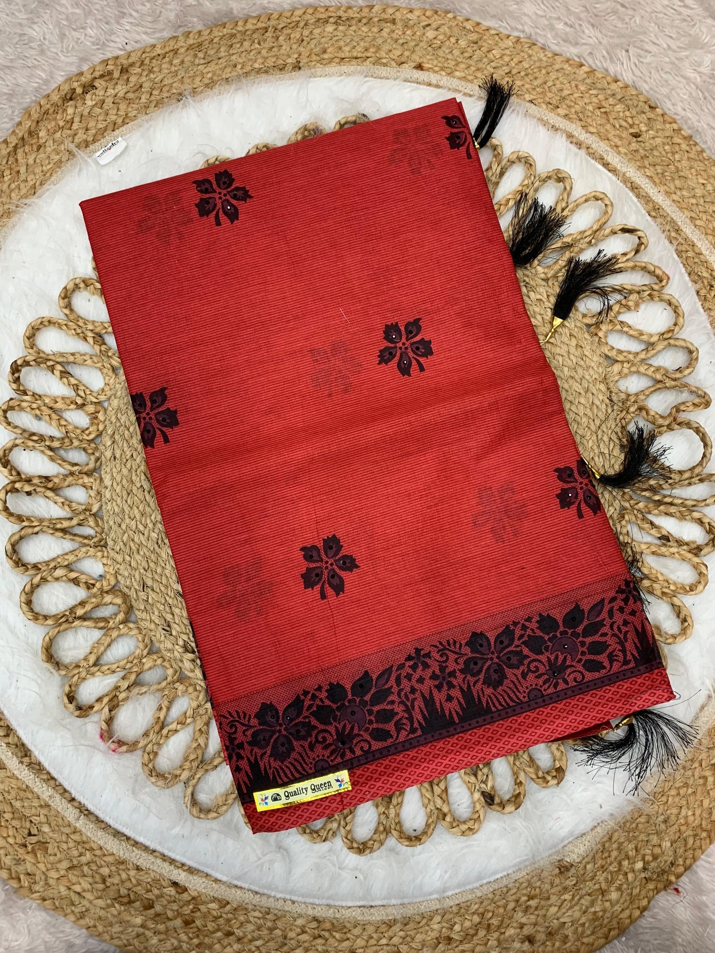 Pure Suti Cotton Saree with Traditional Batik Print – Chikko Tone and Multiple Colour Options