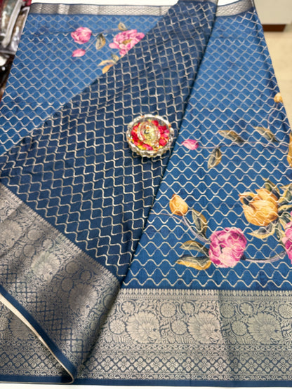 Kasargod-Style Silk Blend Saree with Zari Border and Rich Pallu – Festive Saree for Women