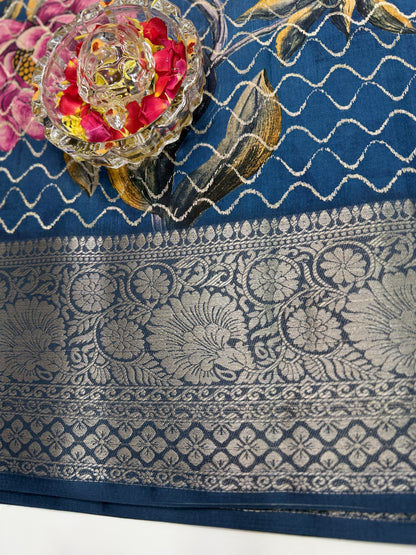 Kasargod-Style Silk Blend Saree with Zari Border and Rich Pallu – Festive Saree for Women