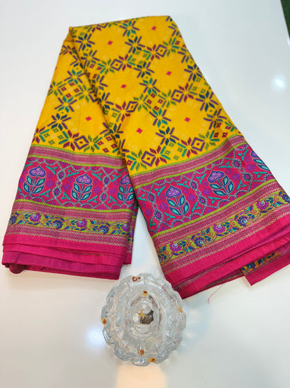 PV Silk Saree with HB Luxury Print and Gloss Finish – Party and Festival Wear Saree for Women