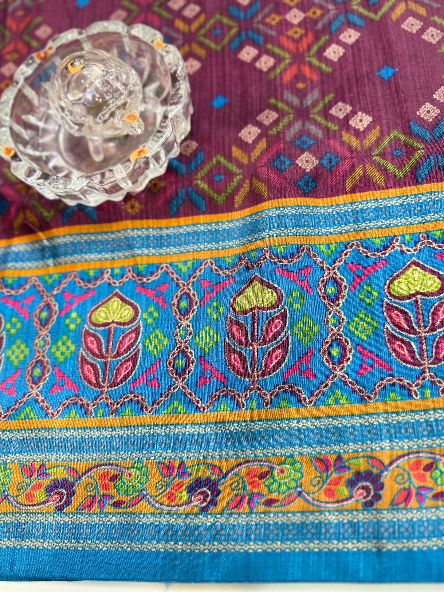 PV Silk Saree with HB Luxury Print and Gloss Finish – Party and Festival Wear Saree for Women