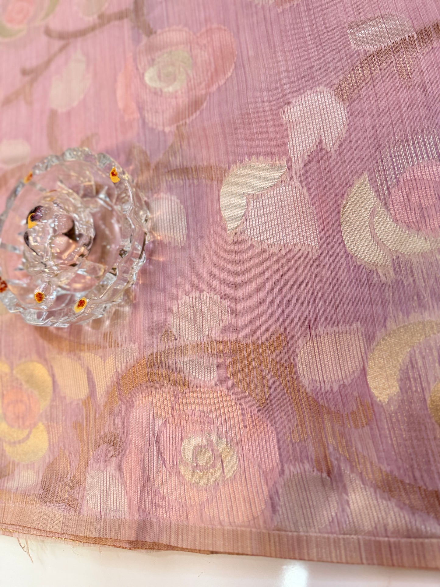 Jamdhani Cotton Saree with Zari Weave and Tassel Pallu – Pastel Festive Wear