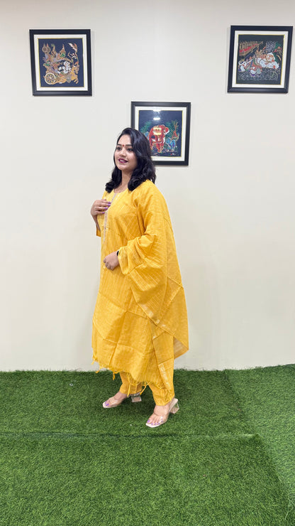 Graceful Weaves: Cotton Handloom Straight Cut Collection