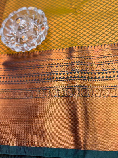 Kanchipuram Style Silk Saree with Rich Zari Border – Festive Wear