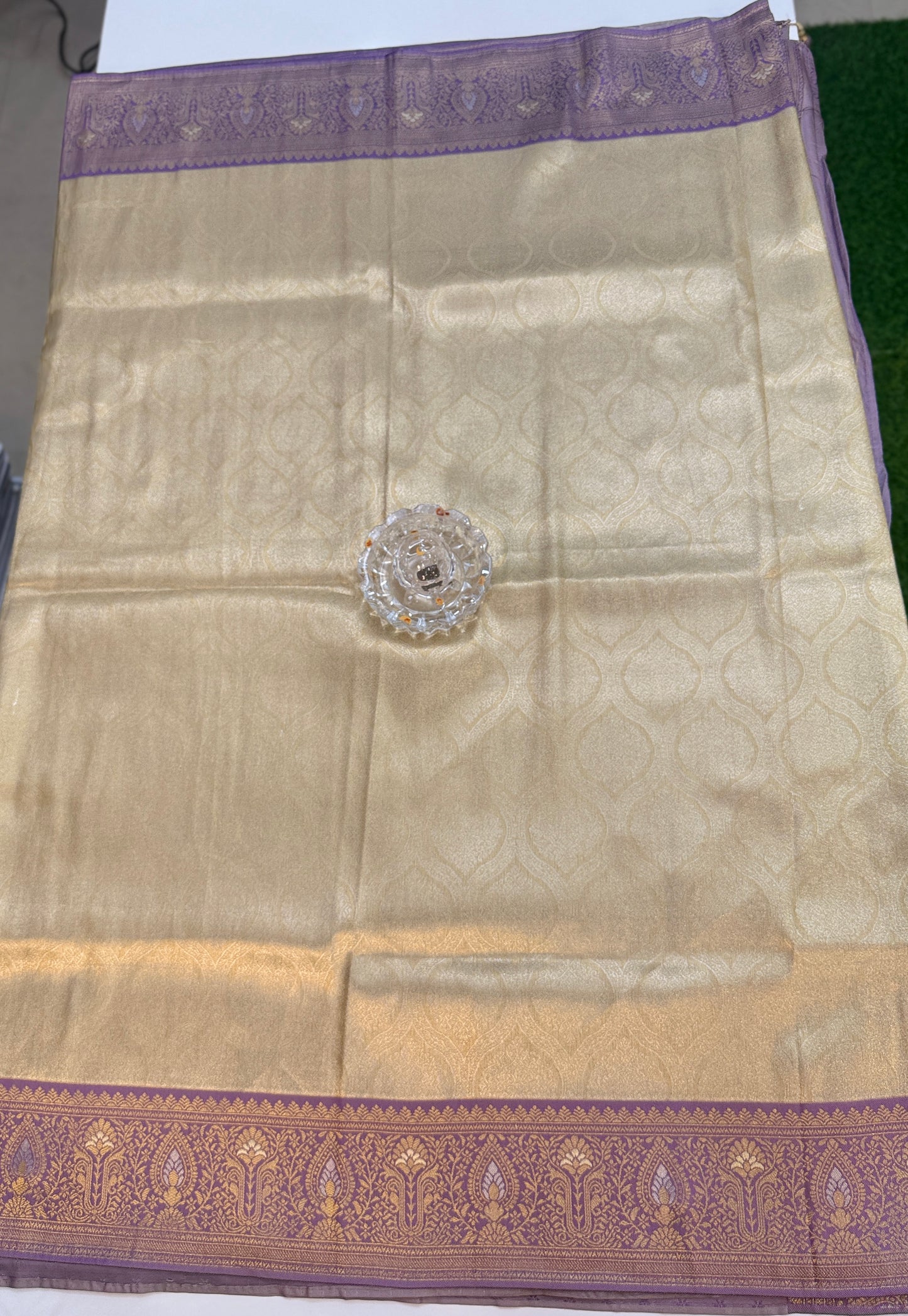 Kanjivaram Soft Silk Saree with Meenakari Weaving, Broad Pattu and Potli Tassels – Wedding Silk Saree for Women