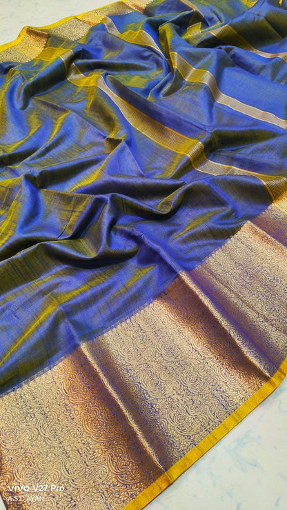 Luxurious Keshori Silk Sarees with Blouse Piece