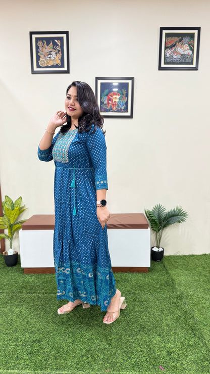 Azure Dream Anarkali Gown with Belt - Liva approved