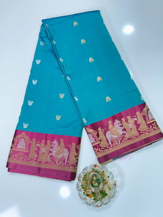 Mashru silk saree with Sindhu Ghaat zari weaving and blouse piece for women