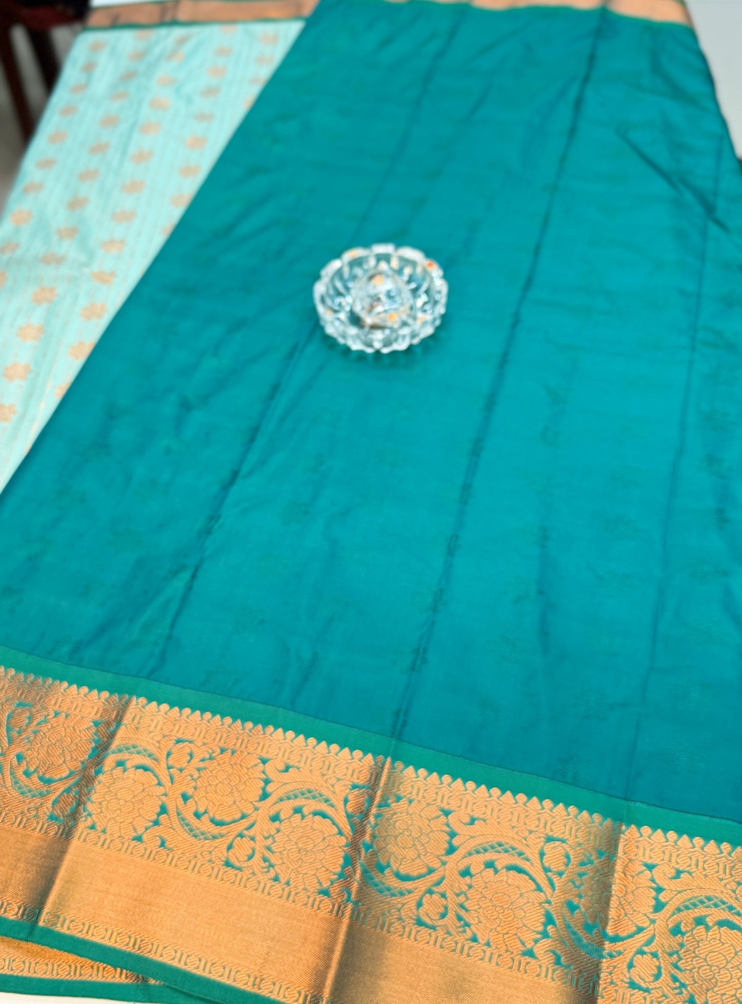 Kanchipuram Style Silk Saree with Rich Zari Border – Festive Wear