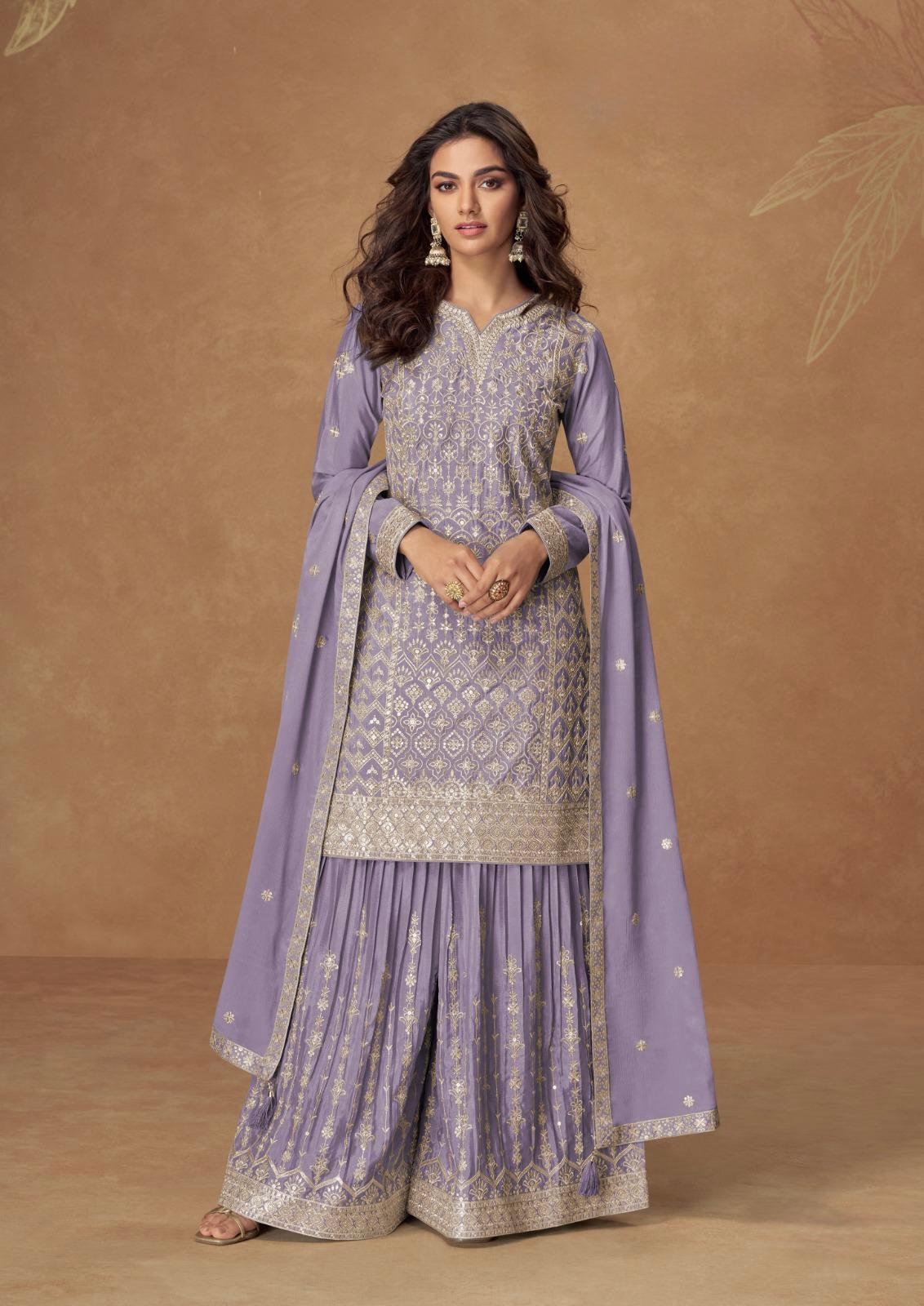 Chinnon Silk XL Size 3-Piece Suit Set with Dupatta – Rushika Collection Ethnic Wear for Women