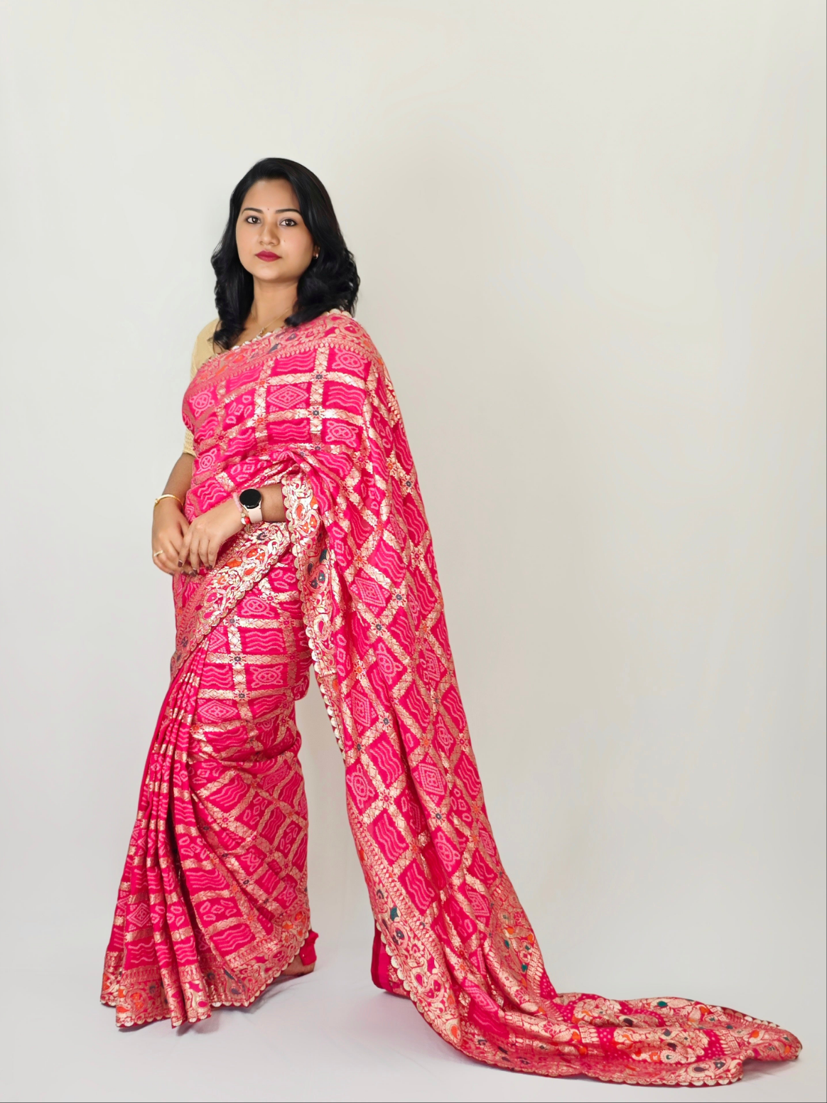 Meenakari Majesty : Bhandej Bliss - 10% Off and Free Shipping