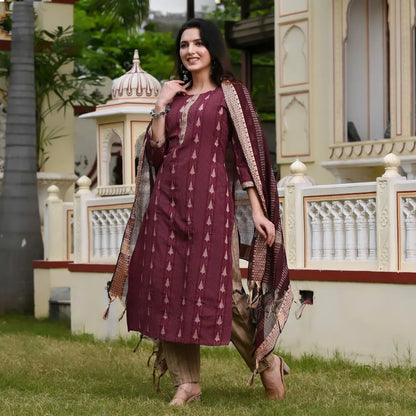 Chanderi Cotton Kurti 3PC set