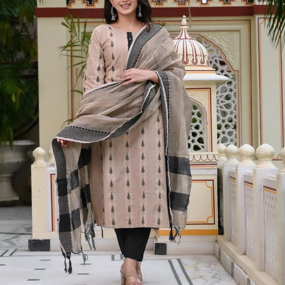 Chanderi Cotton Kurti 3PC set