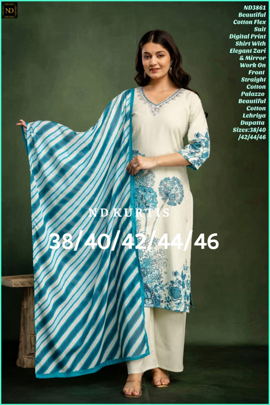 Mani’s Fashions – Elegant Cotton Flex Suit Set