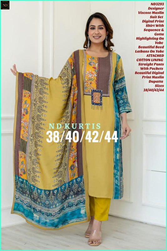 Mani’s Fashions – Vibrant Designer Muslin Suit Set