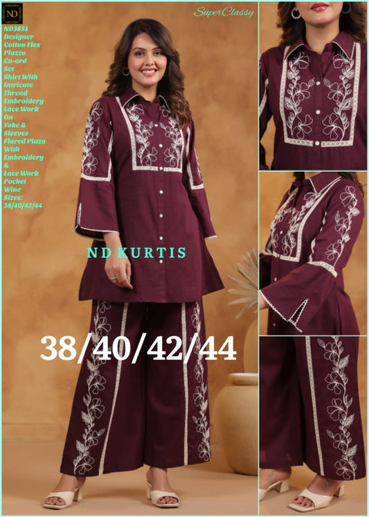 Mani’s Fashions – Elegant Wine Coord Set