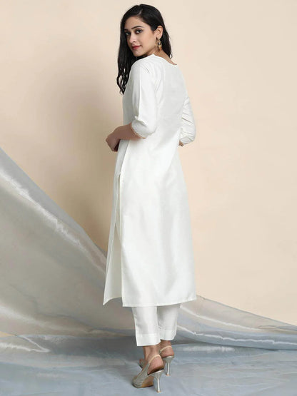 ANGEL WHITE SILK 3PC SET RAINBOW DUPATTA 268