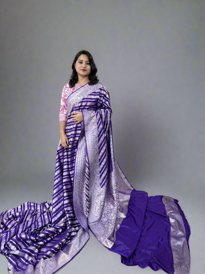 Handloom Banarasi Mashru Khaddi Katan Silk Saree
