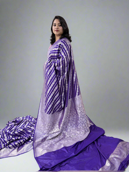 Handloom Banarasi Mashru Khaddi Katan Silk Saree