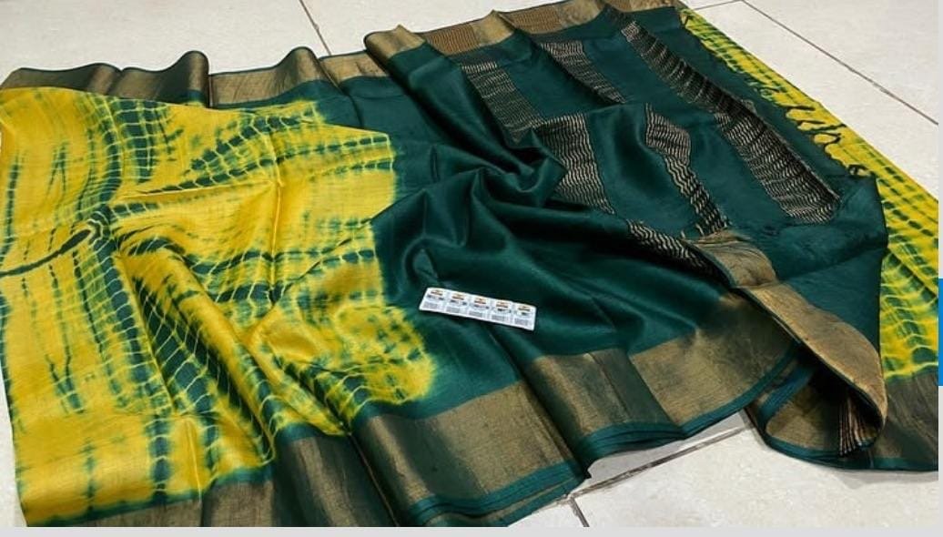Exclusive Shibori Katan Silk Saree - Mani's Fashions