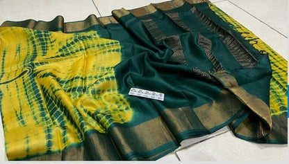Exclusive Shibori Katan Silk Saree - Mani's Fashions