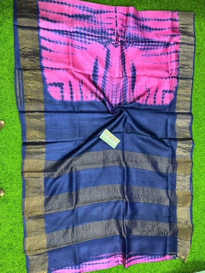 Exclusive Shibori Katan Silk Saree - Mani's Fashions