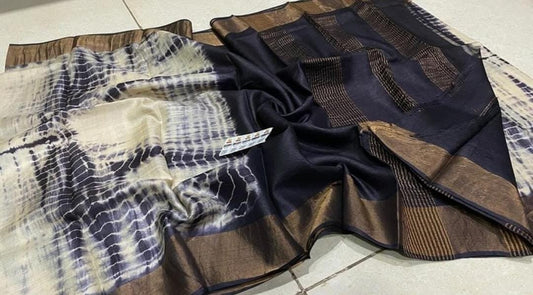 Exclusive Shibori Katan Silk Saree - Mani's Fashions
