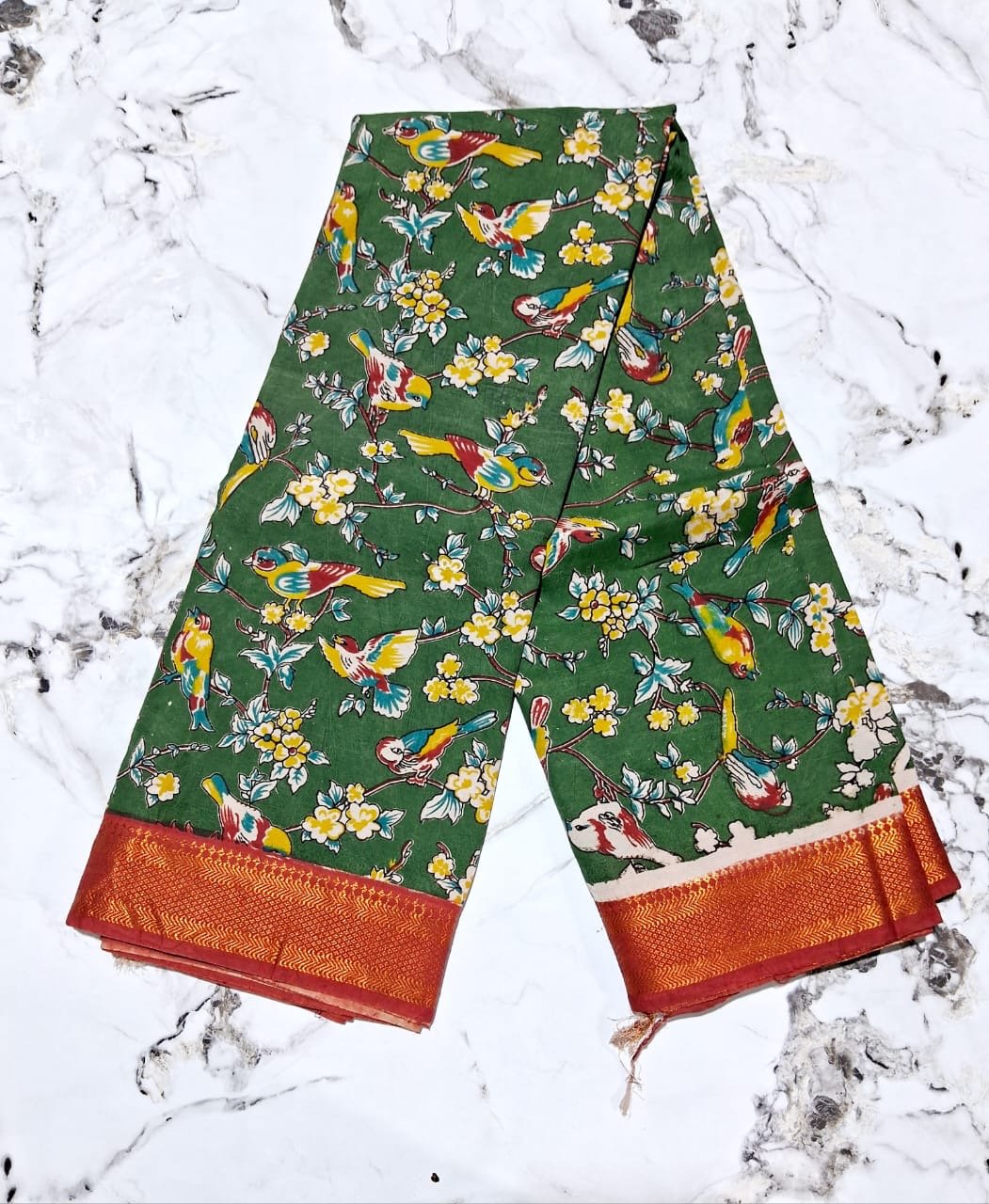 New arrival Exquisite Handloom Nellore Silk Saree with Kalamkari Print & Nizam Border - Mani's Fashions