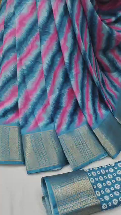 Timeless Leheriya Shibori Dola Silk Saree