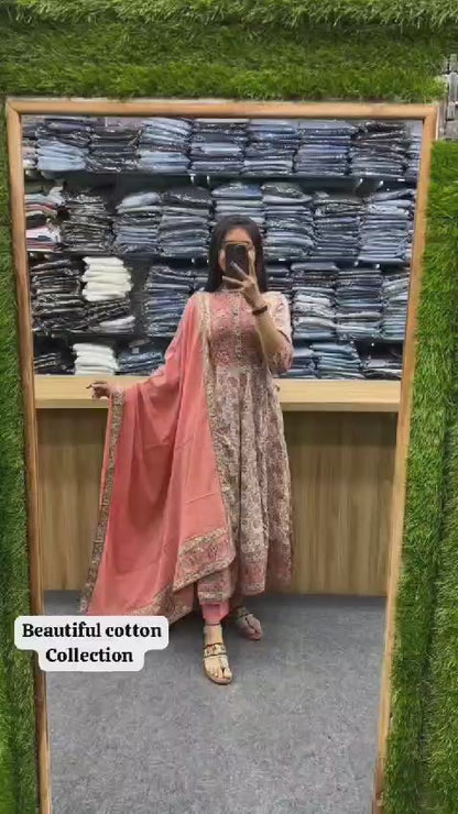 Regal Flair: Voluminous Anarkali Suit Set for Majestic Elegance