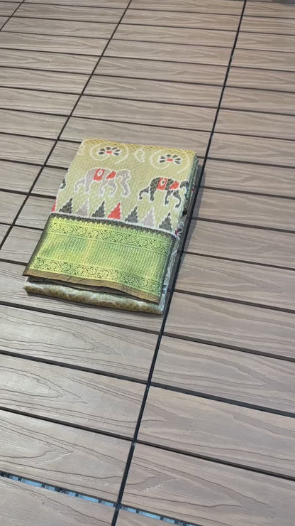 Premium Quality Spanish Ikkat Cotton Fabric With Hand Acid Print