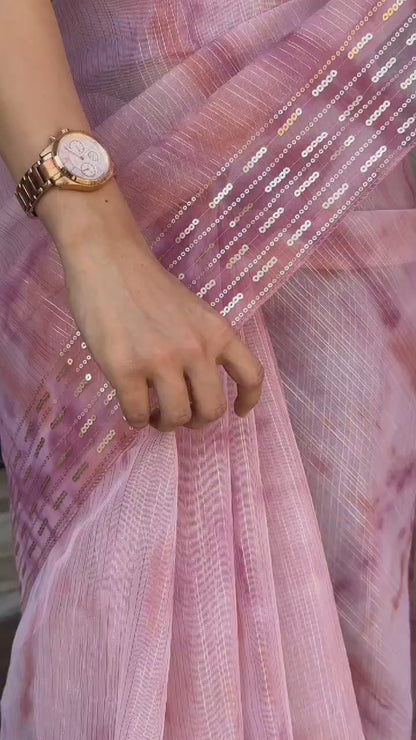 Pastel Bliss Pure Organza Sarees