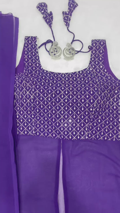 Regal Elegance: Unveiling Our Colour Suit with Sharara and Duppata