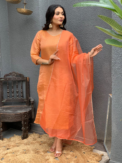 Brocade Banarasi Straight Pattern Suit