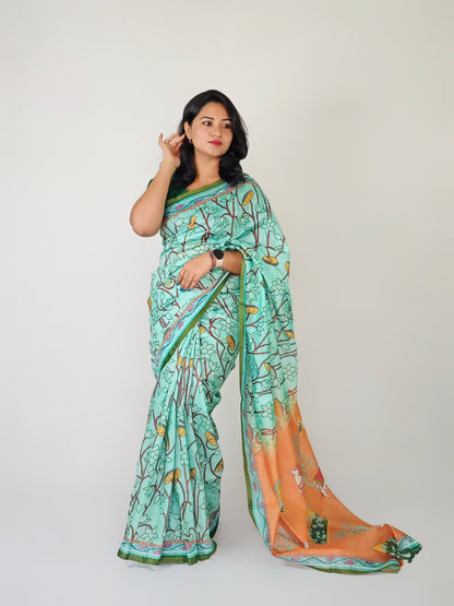 Mul mul Linen Pichwai Printed - Super Sale