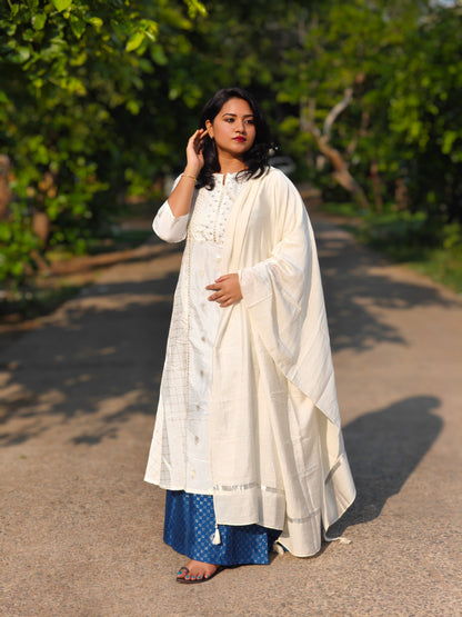 White Designer Set with Plazzo 0244