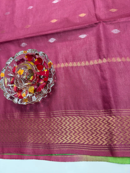 Semi Cotton Silk Saree with 2D Woven Buttas and Contrast Pallu – Elegant Daily and Festive Wear Saree