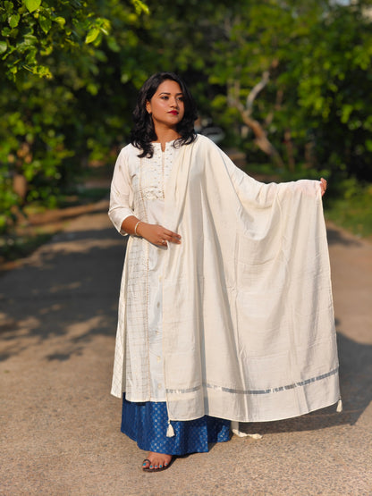 White Designer Set with Plazzo 0244