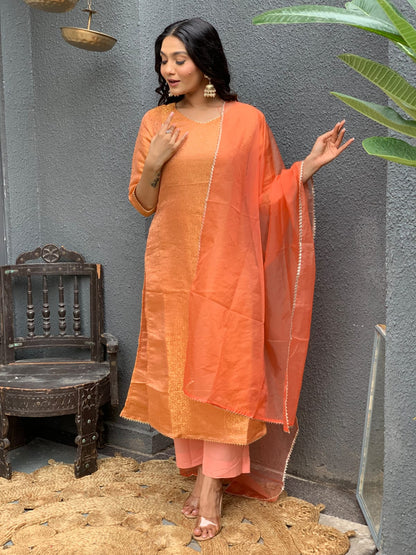 Brocade Banarasi Straight Pattern Suit