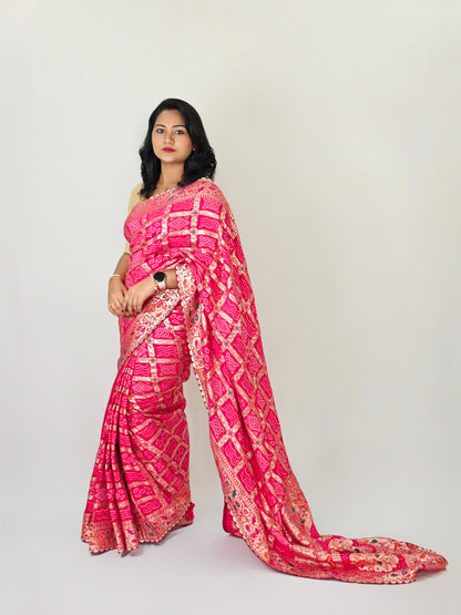 Meenakari Majesty : Bhandej Bliss - 10% Off and Free Shipping