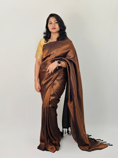 Kubera Pattu Silk Saree with Plain Body and Rich Contrast Border – Festive Wear for Women