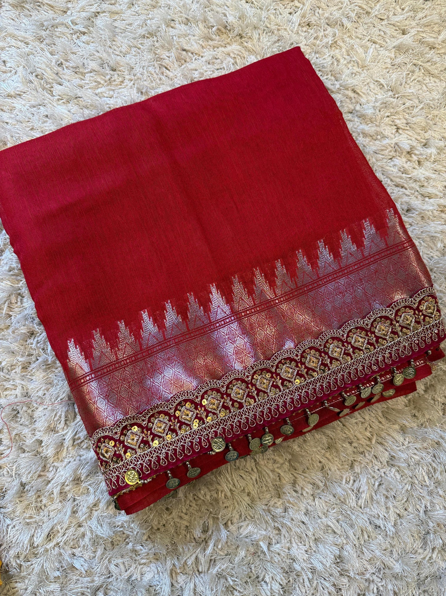 Pure Ghicha Silk Cotton Saree handloom Banarasi