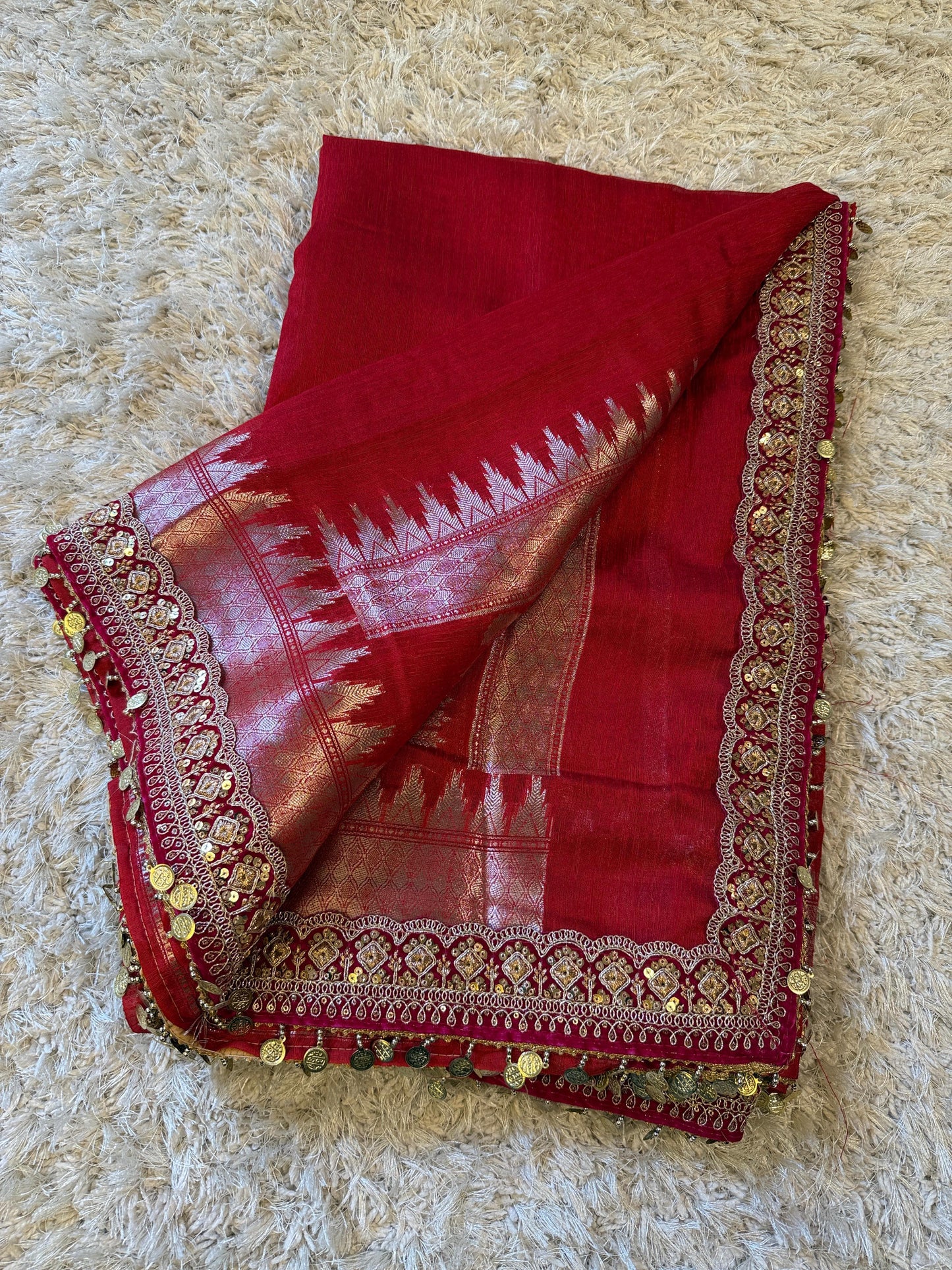 Pure Ghicha Silk Cotton Saree handloom Banarasi