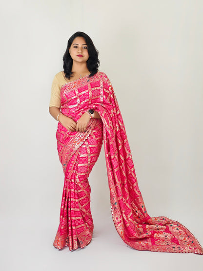 Meenakari Majesty : Bhandej Bliss - 10% Off and Free Shipping