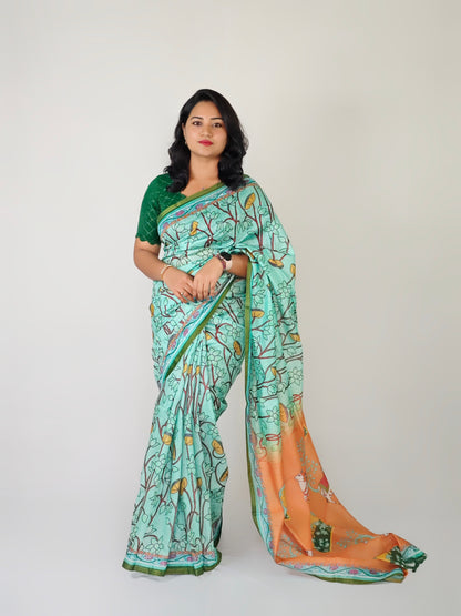 Mul mul Linen Pichwai Printed - Super Sale