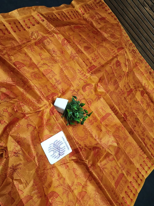 Semi Desi Tussar Silk Saree - Mani's Fashions